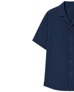 Customized Dark Navy Blue Oversized Casual Men <b>Shirt</b> <b>Half</b> Sleeve <b>Button</b> Up Cuban Collar Loose Fit Summer Fashion Wear Top <b>Shirt</b> - Product Image 3