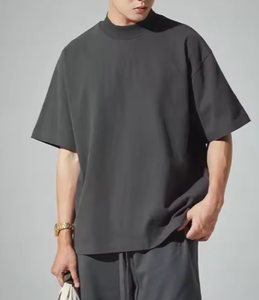 T-shirts pour hommes en coton 100% respirant, à manches courtes, coupe oversize, épaules tombantes, imprimés numériquement, écologiques, nouveau design, vente en gros - Product Image 3
