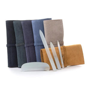 Étui à manucure en verre cristal sur mesure de qualité supérieure |   Organisateur de protection en daim |   Étui de voyage compact - Product Image 2