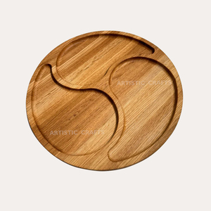 Plateau de service en bois personnalisé OEM pour le Ramadan, design sûr et durable en bois poli, bon prix, assiettes de décoration en chocolat - Product Image 4