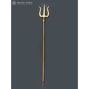 Escultura grande de latón Trishul/Trident de 54 \" - Product Image 4