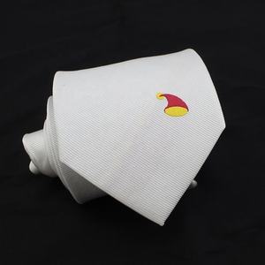 Cravate personnalisée en soie tissée, motifs rouge et jaune, chapeau de Père Noël, blanche-neige, Joyeux Nouvel An, Noël - Product Image 3