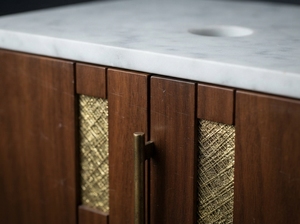 Wood Makeup <b>Vanity</b> Cabinet Marble Top Dressing <b>Table</b> Storage Console for Bathroom Bedroom Hotel - Product Image 3
