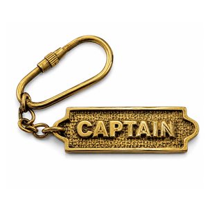 Llavero de latón vintage con placa de capitán náutica, accesorio de regalo coleccionable - Product Image 1