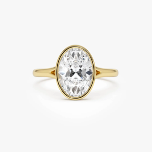 Fabricant OEM en gros, bague en or 14 carats avec diamant ovale de 2 carats cultivé en laboratoire, certifiée IGI, bijoux fins personnalisés pour mariée, fournisseur en gros - Product Image 3