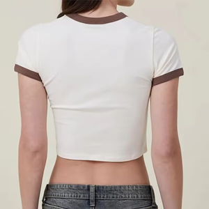 Crop top pour femmes de haute qualité, vente en gros, chemise ample, t-shirt crop top pour femmes, 100% coton, t-shirts crop top pour femmes - Product Image 3