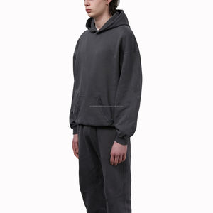 Fabricant de sweats à capuche à lavage acide avec logo personnalisé, impression en relief, sweats à capuche surdimensionnés, sweats à capuche pour hommes - Product Image 2