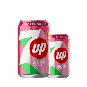 Lata de limonada rosa 7UP Zero Sugar Citrus Soda del Reino Unido - Product Image 1