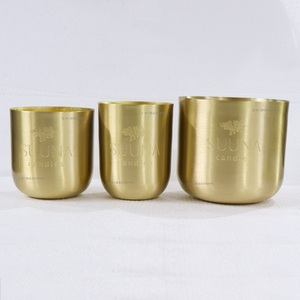 Bocaux à bougies vides en laiton de luxe sur mesure, contenants en laiton doré pour la fabrication de bougies, pour la décoration de la maison et la fabrication de bougies parfumées - Product Image 5