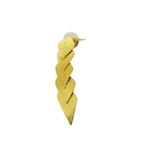 Pendientes triangulares texturizados en tono dorado, joyería geométrica para las orejas para mujeres, regalo de fiesta y ocasiones especiales - Product Image 2