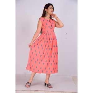 AARTI FASHION Traje Salwar Casual Diario de Tela Tejida, Silueta en A, Cuello con Lazo, Transpirable, Cómodo, Cintura Natural - Product Image 3