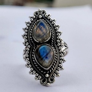 Bague en argent avec pierre de labradorite, argent sterling 925, bijoux faits à la main - Product Image 4