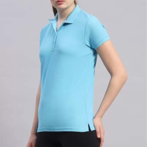 Women's <b>Light</b> Blue Short Sleeve for Shirt 100% Cotton Jersey Knitted Solid Color Casual Breathable Quick Dry Fit - Product Image 3