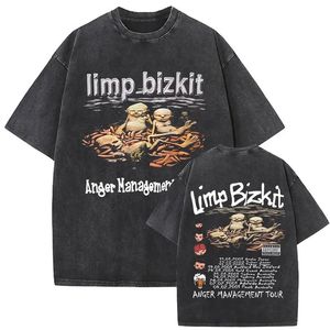 T-shirt pour homme Vintage Limp Bizkit Coupe classique Style streetwear Respirant Séchage rapide Coton lourd 300g - Product Image 1