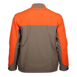 Chaqueta Softshell Cortavientos para Hombre, Color Naranja y Gris, con Cuello Alto y Cierre de Cremallera, Estilo Workwear, para Otoño - Product Image 2