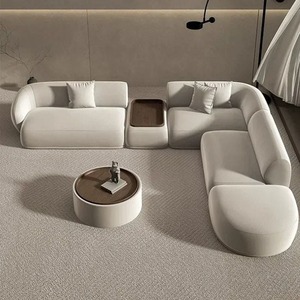 Meubles de salon, canapé modulaire 6 places en bois de luxe moderne, canapé en tissu velours de haute qualité pour l'intérieur - Product Image 3
