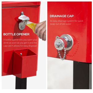 Contenedores de enfriamiento rodantes de 80 QT, carrito enfriador de bebidas de pie rojo para exteriores con ruedas para fiestas - Product Image 6