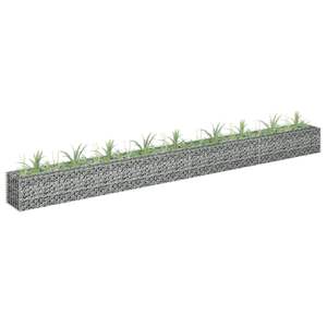 Grandes jardinières surélevées en gabion d'acier galvanisé argenté, pots et bacs à fleurs de qualité supérieure - Product Image 1