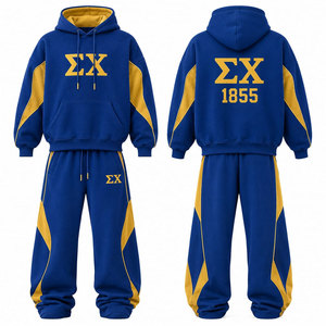 Ensemble de survêtement à capuche Sigma Chi bleu et or pour homme – Sweat-shirt et pantalon décontractés à manches longues avec imprimé lettres, coupe classique, idéal pour l'automne - Product Image 4