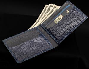 Luxali Portefeuille en cuir d'alligator pour homme Porte-cartes de luxe personnalisable avec design court - Product Image 1