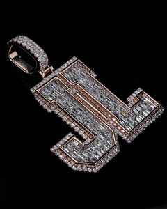 จี้ตัวอักษร JL ขนาด 2.0 นิ้ว แบบสั่งทำพิเศษ เงินแท้ 925 ประดับเพชรโมอิสซาไนต์ VVS ทรงบาแกตต์และทรงกลมเต็มเม็ด สไตล์ฮิปฮอป - Product Image 1