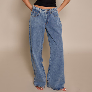 Wholesale New Trending Women's <b>Denim</b> Jeans Pant Breathable Mid Waist Casual Style Winter 100% Cotton High Quality <b>Material</b> - Product Image 2