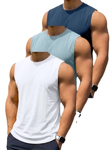 Summer Men's Cotton Breathable Vest 3pcs Set Fashionable Solid Color Summer Men's Sleeveless Vests 5Pcss Set Cool And Breathable - Product Image 5