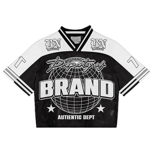Black <b>Flame</b> Cropped Jersey Women Retro 72 Mesh Sports Crop Top Streetwear Graphic Athletic <b>Shirt</b> Wholesale - Product Image 3