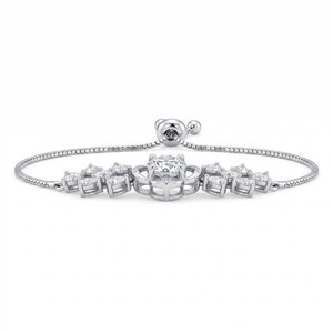 Bracelet unisexe en or blanc avec diamants ronds taille brillant, certifié IGI, style tendance, pour mariage et usage quotidien - Product Image 2