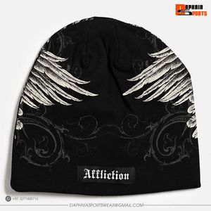 Gorro Unisex Estilo Punk con Estampado de Calavera y Alas, 100% Acrílico, Gorro de Invierno para Adultos, Uso Casual, Nuevo Diseño 2026 - Product Image 2