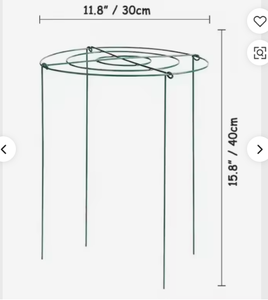 Dark Green Metal Plant <b>Support</b> Ring Garden Flower Stake Cage Removable Peony <b>Tomato</b> Grow Frame Outdoor Holder Stand - Product Image 3