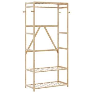 Stendibiancheria in bambù con ripiani 31.5 \ "x15.7 \" x68.9 \ "organizzatore per abbigliamento e accessori - Product Image 1