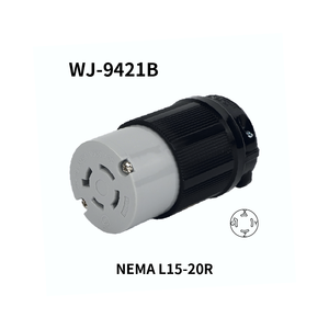 Connecteur d'alimentation verrouillable Hubbell compatible WJ-9421B Safe NEMA L15-20, protection IP20, 3P/4W, usage industriel - Product Image 1