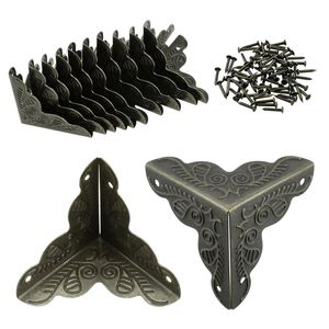 Protezioni Angolari Decorative in Metallo Bronzo Antico 1'' x 1'' Triangolari, Confezione da 12, per Mobili e Scatole di Stoccaggio - Product Image 2