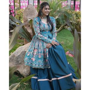 Beautiful Bohemian Designer Lehenga with Chiffon Printed <b>Top</b> - Product Image 6