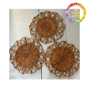 Natural rattan placemat woven by hand eco friendly <b>table</b> <b>mat</b> for dining <b>table</b> home use - Product Image 2