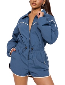 ชุดกางเกงขาสั้นกันลมสำหรับผู้หญิงชุดครอปแจ็คเก็ตกันน้ำชุดเสื้อกันลมกางเกงขาสั้นเสื้อกันลมสำหรับผู้หญิง - Product Image 3