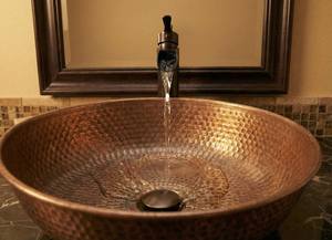 Lavabo de Baño de Latón Martillado, Redondo, para Encimera, Duradero, Hecho a Mano, Decoración Moderna y de Lujo para el Hogar - Product Image 4