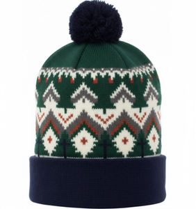 Bonnets élégants en tissu de laine avec logo personnalisé imprimé, coupe classique, pour l'hiver, couleur unie, jacquard 2026 - Product Image 4