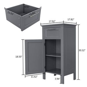 Mobiletto Contemporaneo Grigio YJ con Anta Singola e Cassetto, Design Cinese, Spedizione Gratuita - Product Image 6