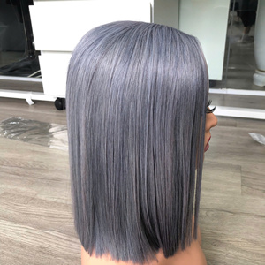 Wholesale 100% High Quality Vietnamese Virgin Hair Extensions Bone Straight Raw Hair <b>Wig</b> Frontal in <b>Grey</b> Color - Product Image 3