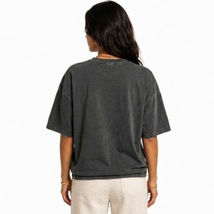 T-shirt Oversize Femme Haute Qualité Épaules Tombantes Coton Lourd 180 g/m² Couleur Unie Streetwear 100% Coton Respirant Été - Product Image 6