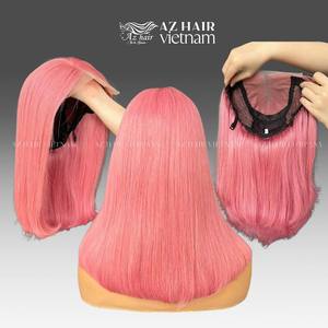 Factory Price Customized Human Hair <b>Pink</b> Colored Wigs 180% Density HD <b>Lace</b> Frontal Wig 100% Raw Vietnamese Hair Extensions - Product Image 3