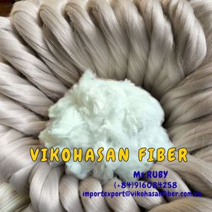 เส้นใยโพลีเอสเตอร์ชนิดสแตป 0.9D SD สีขาว แข็งแรง รีไซเคิลได้ ยี่ห้อ Vikohasan ได้รับการรับรองมาตรฐาน ISO และ OEKO-TEX ป้องกันไฟฟ้าสถิตย์ ป้องกันการเป็นขุย สำหรับการปั่นด้าย - Product Image 3