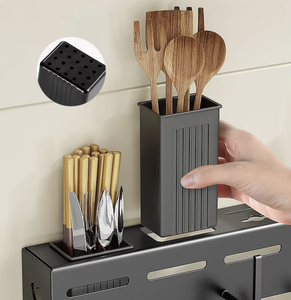 OEM/ODM Vietnam Wall Mounted Carbon Steel <b>Kitchen</b> <b>Storage</b> Rack Knife Chopsticks Dinnerware Organizer Shelf - Product Image 3