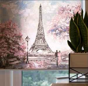 Persianas Verticales Estilo Campestre Francés con Diseño Floral Vintage de París, Ajustables, Ecológicas, de Poliéster, 100% Opacas para Ventanas Francesas - Product Image 3