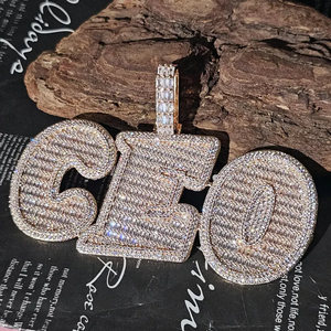 Colgante de Iniciales de Moissanita D VVS con Corte Brillante Completo, Joyería Personalizada con Letra, Plata de Ley 925, Engaste de Garra de Lujo para Fiesta - Product Image 5