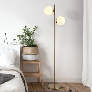 Lampada da Terra Moderna a 2 Tonalità per Soggiorno e Camera da Letto, Corpo Bianco Cromato Postmoderno, Paralumi in Acrilico, Illuminazione Decorativa Contemporanea - Product Image 2