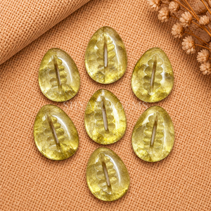 Pierre de citrine citronnée sculptée en forme de coquillage de cauris 20x15mm, pierre brute pour la fabrication de bijoux, fournitures en gros - Product Image 2