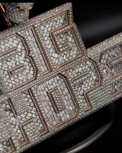 Custom Luxury Iced Out VVS Moissanite Name Letter Bail <b>Pendant</b> Pass Diamond Tester Hip Hop Style Rapper Bling <b>Initial</b> <b>Pendant</b> - Product Image 3